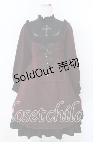 画像: Amavel / L'Ange Dechu フィット＆フレアワンピース  ワイン×クロ O-25-11-21-004-CA-OP-IG-OS