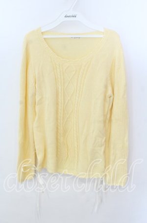 画像: axes femme / サイドギャザーニット  イエロー O-25-11-21-047-AX-TO-IG-OS