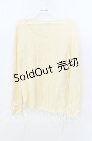 画像: axes femme / サイドギャザーニット  イエロー O-25-11-21-047-AX-TO-IG-OS