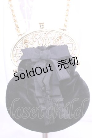 画像: KANEKO ISAO / 金具使い別珍ポシェット  クロ O-25-11-21-1046-EL-BG-OW-OS