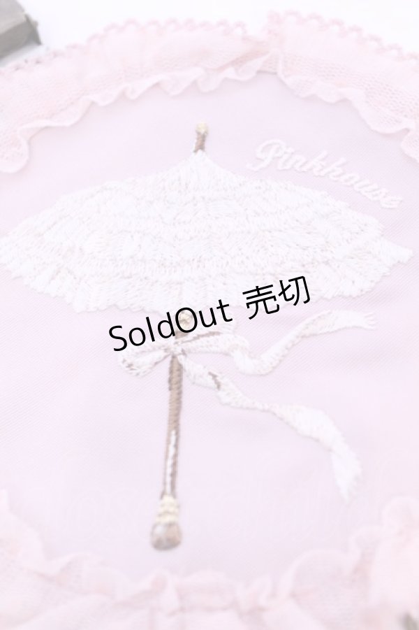 画像2: 【SALE】PINK HOUSE / パラソル刺繍ワッペン付きたくし上げクリップ  ピンク O-25-11-21-1003-LO-ZA-IG-ZT271 (2)