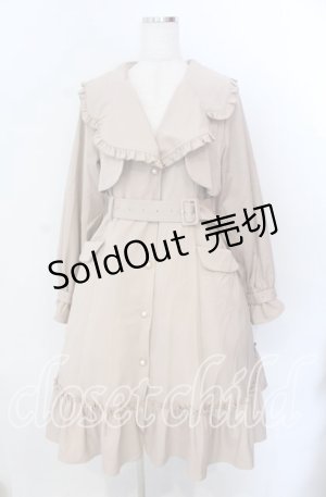 画像: Amavel / Blumenblattフリルトレンチコート  ベ^ジュ O-25-11-21-006-CA-CO-IG-OS