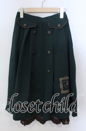 画像: axes femme / 薔薇×額縁刺繍ミドルスカート  グリーン O-25-11-21-015-AX-SK-IG-OS