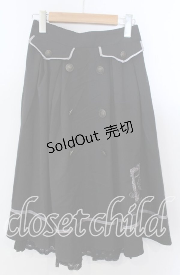 画像1: axes femme / 薔薇×額縁刺繍ミドルスカート  クロ O-25-11-21-016-AX-SK-IG-ZT236 (1)