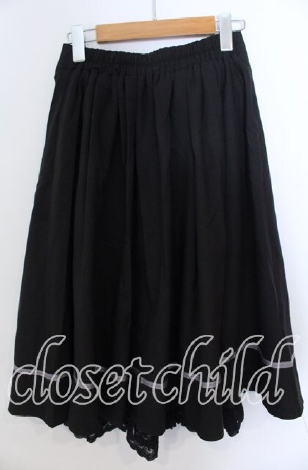 画像3: axes femme / 薔薇×額縁刺繍ミドルスカート  クロ O-25-11-21-016-AX-SK-IG-OS (3)