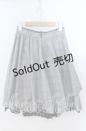 画像: axes femme / チェックイレヘムスカート  グレー O-25-11-21-019-AX-SK-IG-OS