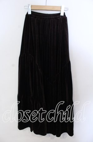 画像: merry jenny / ベロアティアードスカート  ブラウン O-25-11-21-020-LO-SK-IG-OS