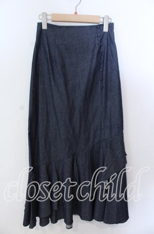 画像: axes femme / クルミ釦付デニムスカート Ｆ インディゴ O-25-11-21-021-AX-SK-IG-OS