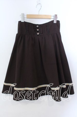 画像: axes femme / テープ使いギャザースカート  ブラウン O-25-11-21-022-AX-SK-IG-OS