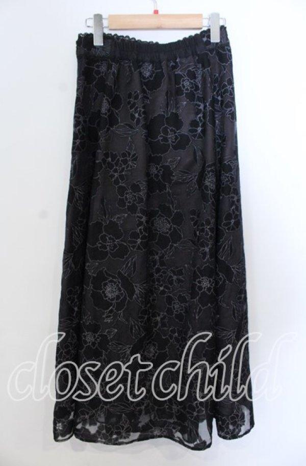 画像2: axes femme / オーガンジーフレアスカート F クロ O-25-11-21-026-AX-SK-OW-OS (2)