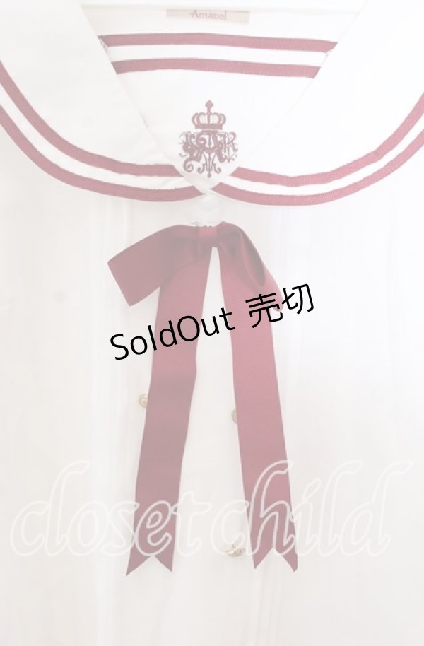 画像2: Amavel / セーラープルオーバーブラウス  シロ×アカ O-25-11-21-029-CA-BL-IG-OS (2)