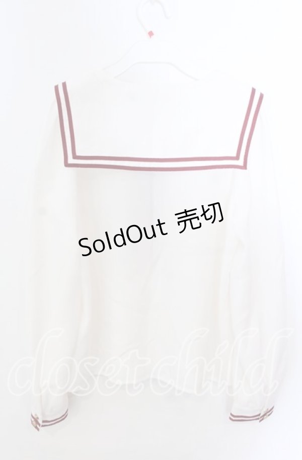 画像3: Amavel / セーラープルオーバーブラウス  シロ×アカ O-25-11-21-029-CA-BL-IG-OS (3)