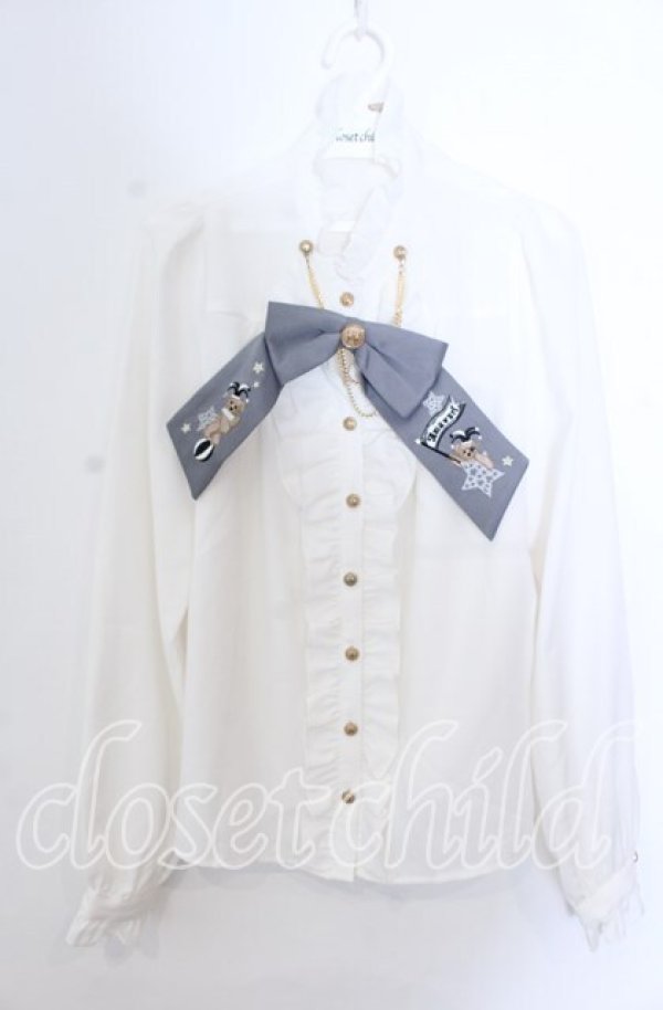 画像1: Amavel / Starry Bear Circus ブラウス  オフ×グレー O-25-11-21-030-CA-BL-IG-OS (1)