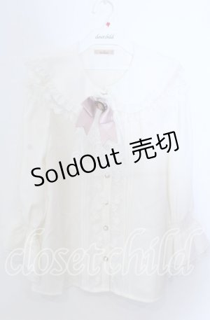 画像: Amavel / Classique Dolly Ribbonレースジャボブラウス  オフ×ピンク O-25-11-21-031-CA-BL-IG-OS