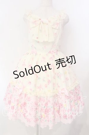 画像: Angelic Pretty / Powder Rose胸リボンジャンパースカート  アイボリー O-25-11-22-004-AP-OP-IG-OS