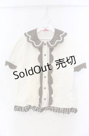 画像: BABY,THE STARS SHINE BRIGHT / Dot Prismブラウス  アイボリー×ブラウン O-25-11-22-029-BA-BL-IG-OS