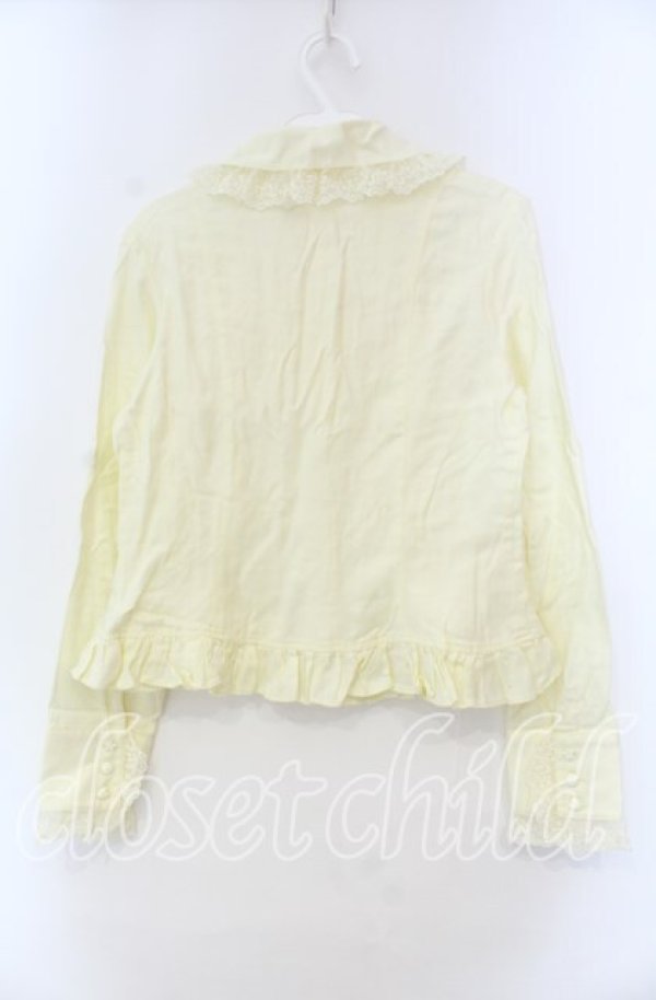 画像4: Angelic Pretty / ロゴ刺繍レースジャボブラウス  イエロー O-25-11-22-030-AP-BL-IG-OS (4)