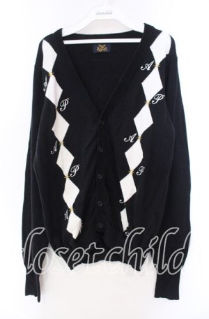 画像: ALICE and the PIRATES / A/Pダイヤ柄カーディガン  ブラック O-25-11-22-031-PA-TO-IG-OS