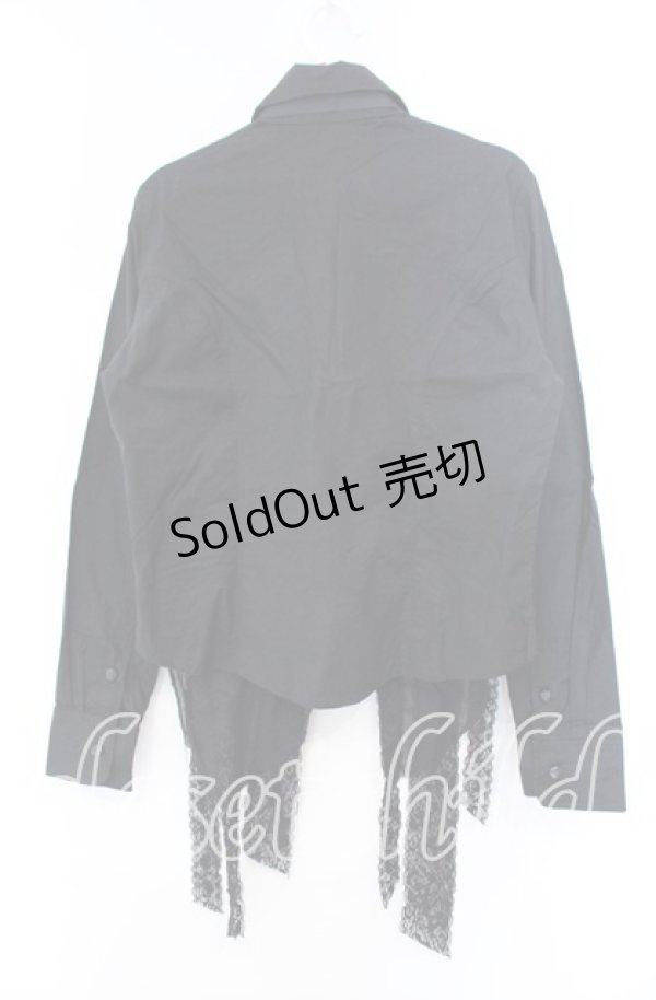 画像3: h.naoto Blood / オリジナルリボン異素材ブラウス  ブラック O-25-11-22-032-HN-BL-IG-OS (3)