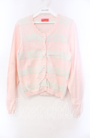 画像: BABY,THE STARS SHINE BRIGHT / トランプボーダーカーディガン  ピンク×サックス O-25-11-22-035-BA-TO-IG-OS