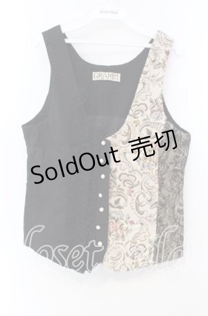 画像: GRAMM / ゴブラン切替ベスト  ブラック×ベージュ O-25-11-22-036-HN-JA-IG-OS