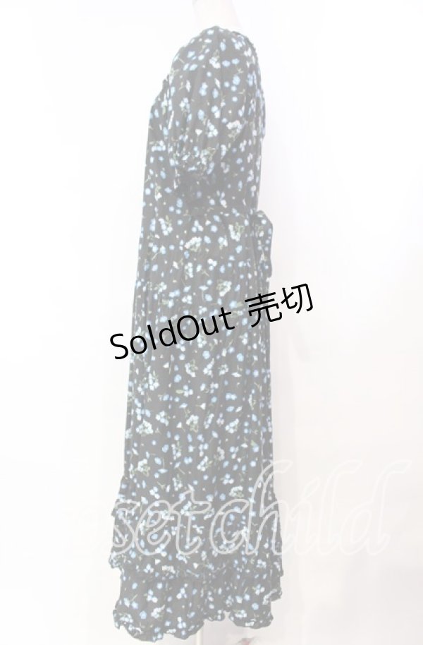 画像4: PINK HOUSE / ネモフィラプリントワンピース  クロ×ブルー O-25-11-22-043-LO-OP-IG-OS (4)