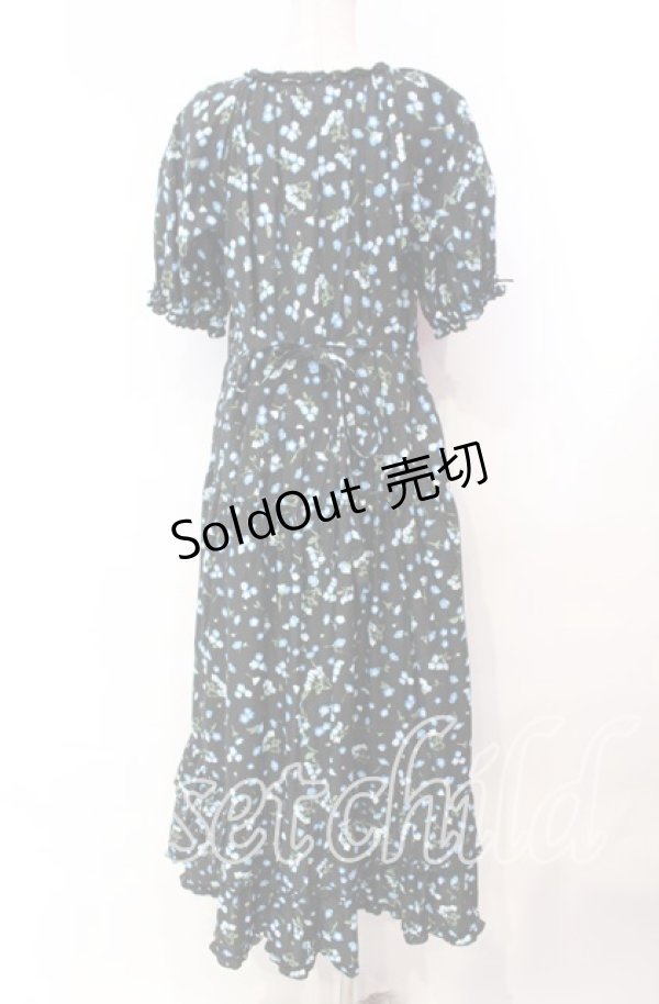 画像5: PINK HOUSE / ネモフィラプリントワンピース  クロ×ブルー O-25-11-22-043-LO-OP-IG-OS (5)