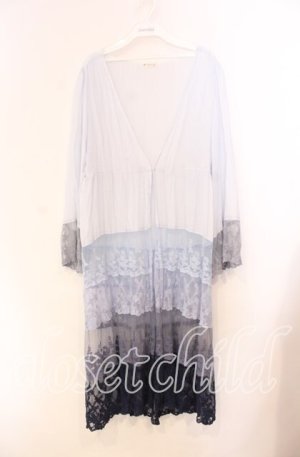 画像: axes femme / グラデーションレースガウン  サックス系 O-25-11-22-044-AX-TO-IG-OS