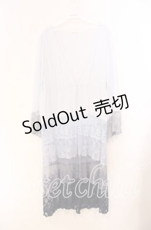 画像: axes femme / グラデーションレースガウン  サックス系 O-25-11-22-044-AX-TO-IG-OS