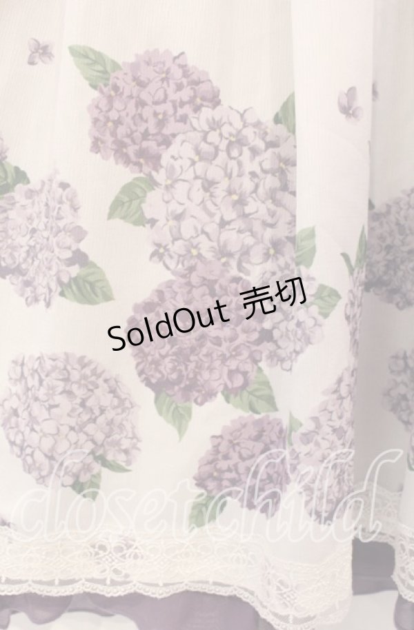 画像2: axes femme / 紫陽花パネル柄スカート  シロ O-25-11-22-045-AX-SK-IG-ZT1202W (2)