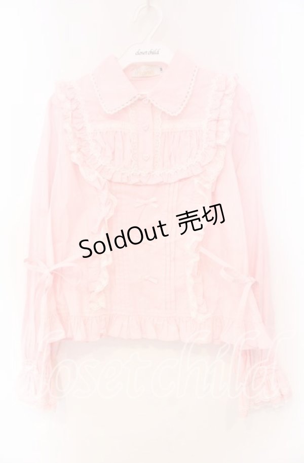 画像1: Vcastle / プチリボンタックブラウス M ピンク O-25-11-22-054-EL-BL-OW-OS (1)