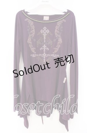 画像: Rozen Kavalier / 刺繍カットソー  パープル O-25-11-22-056-OO-TO-IG-OS