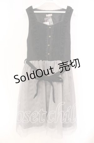 画像: axes femme / チュール重ねノースリワンピース M クロ O-25-11-22-058-AX-OP-OW-OS