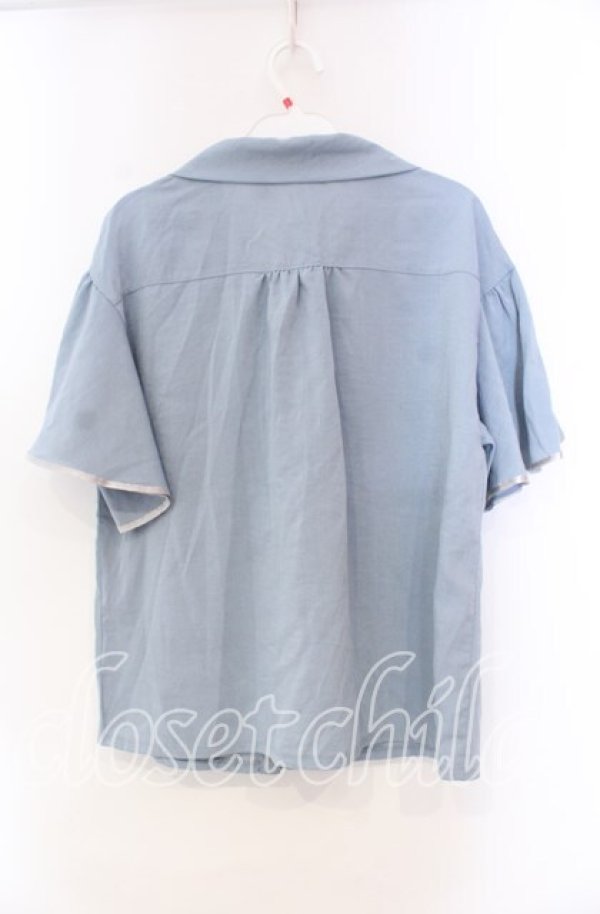 画像3: axes femme / 夏の星空刺繍ボウタイブラウス M サックス O-25-11-22-062-AX-BL-OW-ZT272 (3)