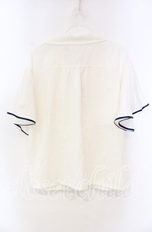 画像3: axes femme / 夏の星空刺繍ボウタイブラウス M キナリ O-25-11-22-063-AX-BL-OW-ZT518 (3)