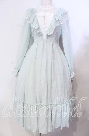 画像: axes femme kawaii / ヴィンテージシフォンワンピース M グリーン O-25-11-22-007-AX-OP-OW-OS