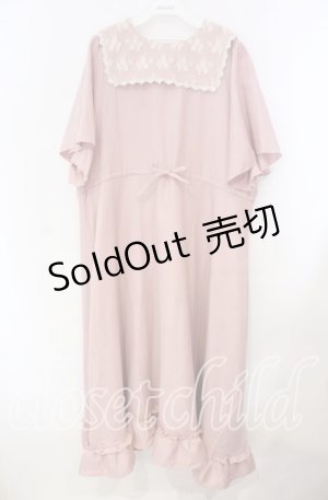 画像: m petit by misako / レースセーラーワンピース 4Ｌ ピンク O-25-11-22-074-LO-OP-IG-ZT161