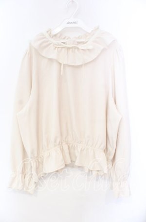 画像: m petit by misako / フリルペプラムブラウス 5Ｌ アイボリー O-25-11-22-077-LO-BL-IG-OS