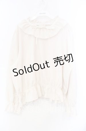 画像: m petit by misako / フリルペプラムブラウス 5Ｌ アイボリー O-25-11-22-077-LO-BL-IG-OS