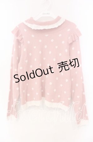 画像: axes femme kawaii / ハートドットニットプル  ピンク O-25-11-22-079-AX-TO-IG-OS