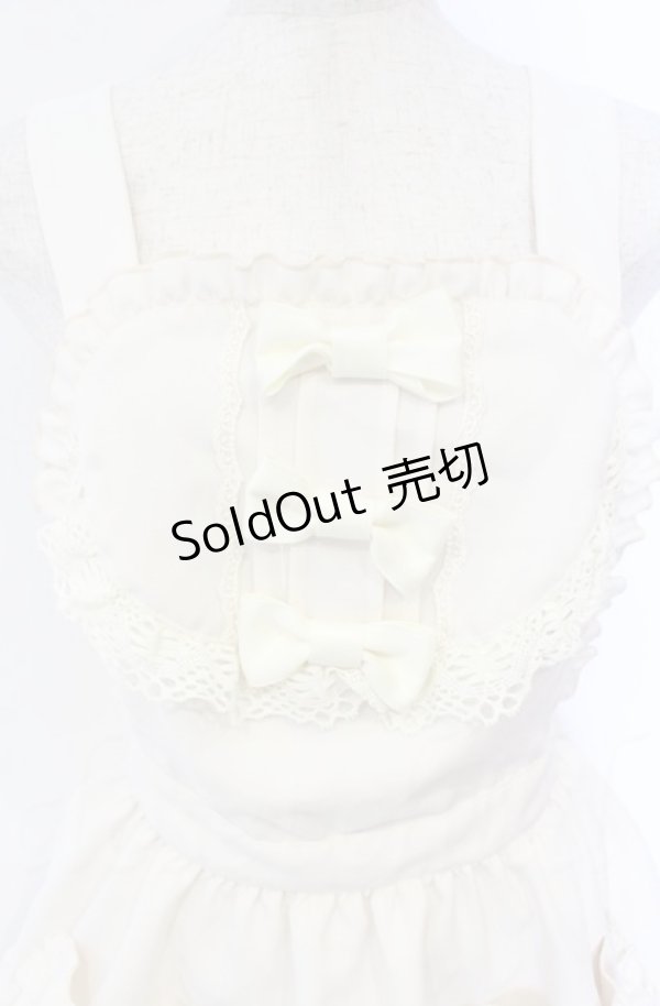 画像2: metamorphose / フリルリボンエプロン  アイボリー O-25-11-24-003-ME-PA-IG-OS (2)