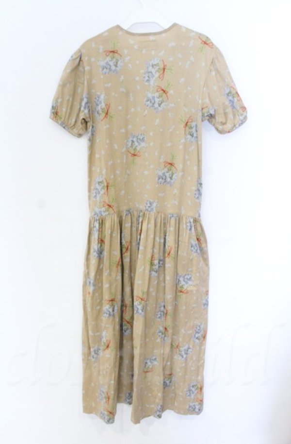 画像4: PINK HOUSE / ブーケ柄カットワンピース  ベージュ O-25-11-24-029-LO-OP-IG-OS (4)