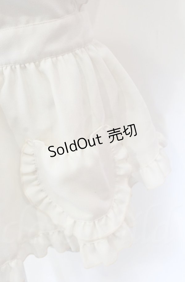 画像3: metamorphose / フリルリボンエプロン  アイボリー O-25-11-24-003-ME-PA-IG-OS (3)