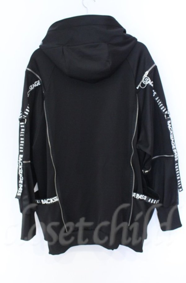 画像4: BACKSTAGE PASS / PARACHUTE-PARKAビッグシルエットジップアップパーカー F ブラック O-25-11-24-031-PU-TO-YM-ZT514 (4)