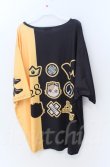 画像2: NieR Clothing / ミケプリントバイカラーBIG Tシャツ  イエローｘブラック O-25-11-24-035-PU-TS-YM-ZT478 (2)