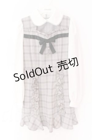 画像: Ank Rouge / チェックリボンワンピース M グレーｘホワイト O-25-11-24-043-CA-OP-YM-OS