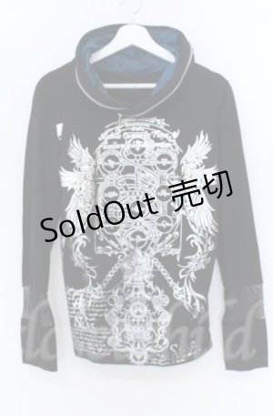 画像: Sixh / 箔ptフード付きカットソー  ブラック O-25-11-24-045-HN-TO-OW-OS