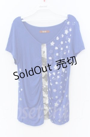 画像: gouk / 桜ptTシャツ  ブルー O-25-11-24-047-GO-TO-OW-ZT090