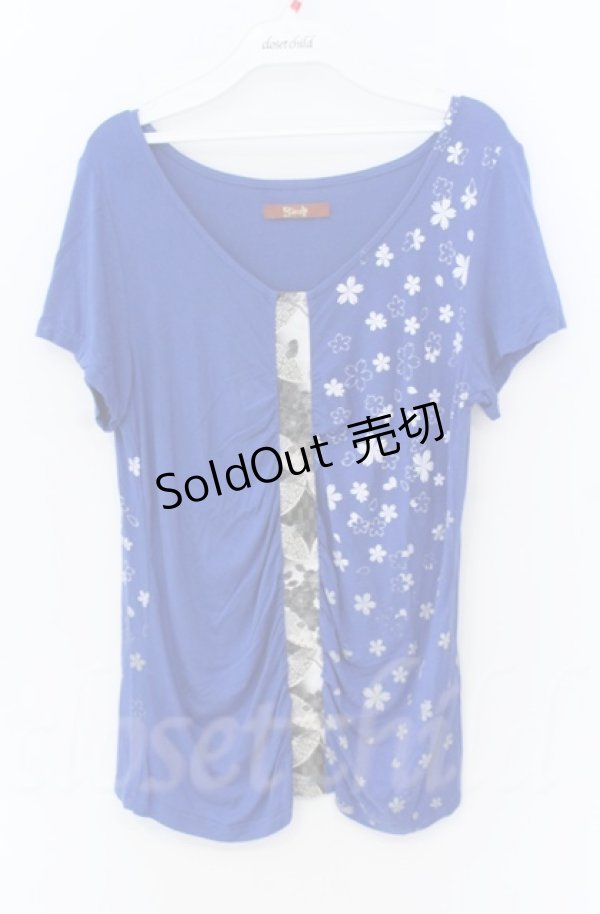 画像1: gouk / 桜ptTシャツ  ブルー O-25-11-24-047-GO-TO-OW-ZT090 (1)