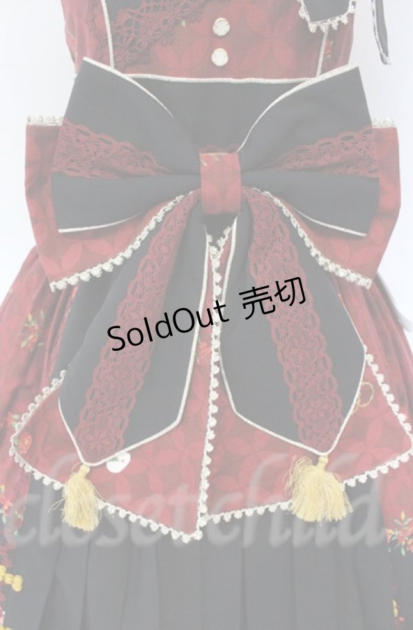 画像3: metamorphose / 風花のゆきうさぎプリーツジャンパースカート  えんじ×クロ O-25-11-24-004-ME-OP-IG-OS (3)